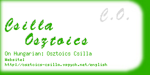 csilla osztoics business card